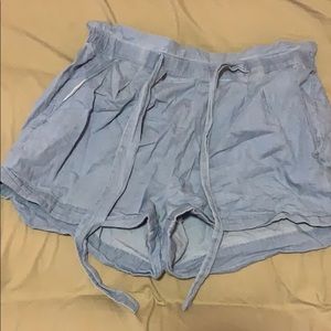 High waisted denim stretch short pants